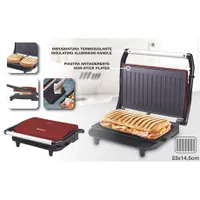 Beper P101TOS002 panini sütő piros 850 W grilllapok tapadásmentes bevonattal működési lámpával csúszásmentes lábak méretei 29,4x10,40x25 cm #9