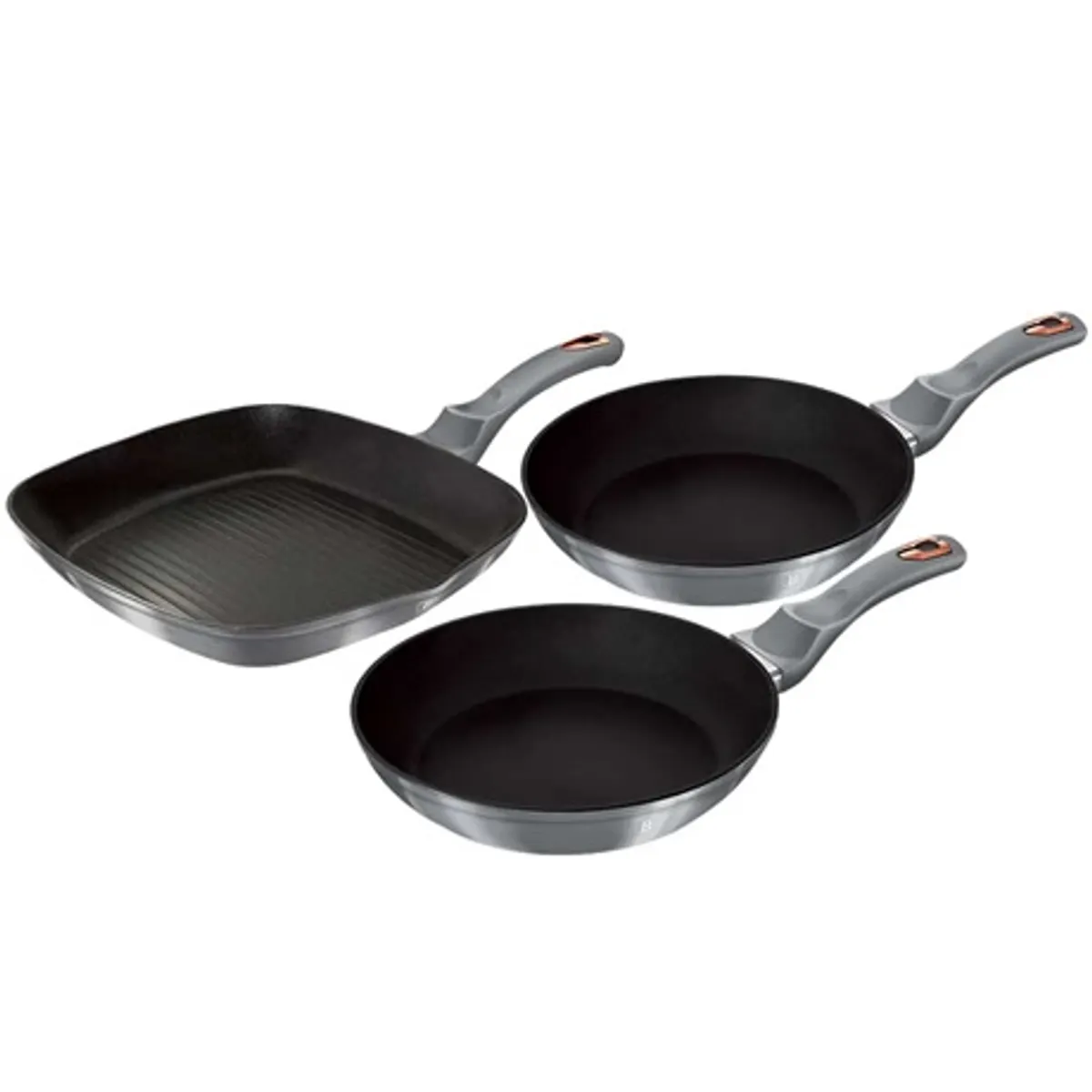 Berlinger Haus BH/6018F Moonlight Collection 3 részes serpenyő szett 20, 24 és 28 cm, kovácsolt alumínium, 3 rétegű titán bevonat, turbó indukciós talp #1