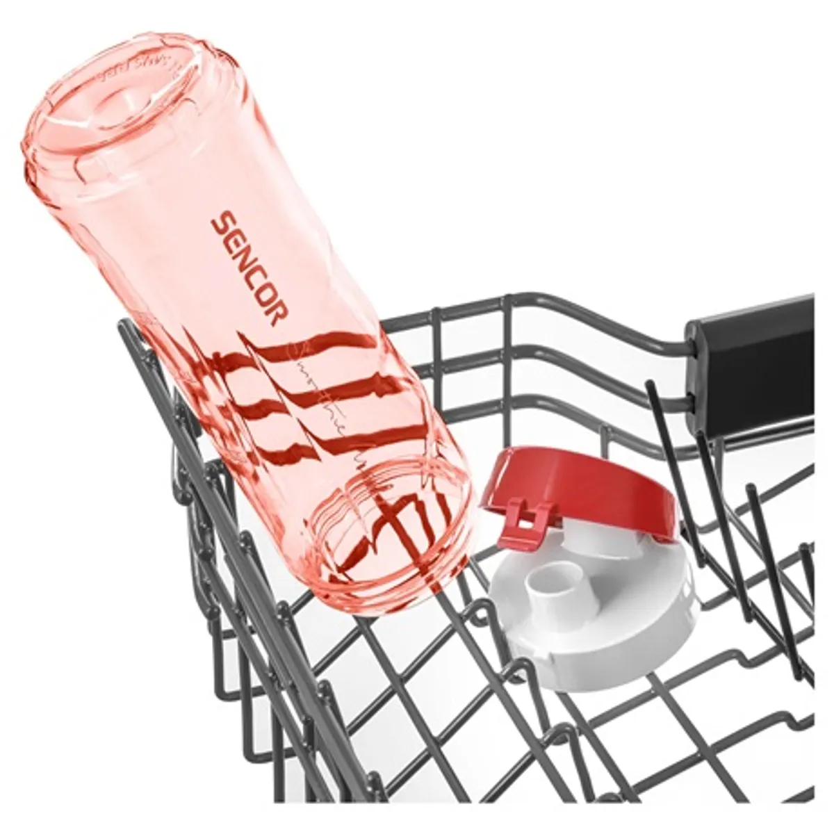 Sencor SBL 2114RD turmixgép autós pohártartóhoz illeszkedő 0,6 l BPA-mentes PCTG palack négy penge titan bevonattal impulzuskapcsoló #5