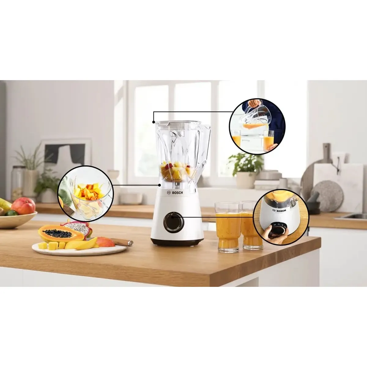 Bosch MMB6141W VitaPower Serie4 turmixgép 1,5 l Tritan kancsó 2 fokozat impulzus funkció #4