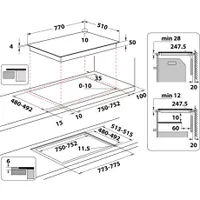 Whirlpool WL S2177 CPNE Beépíthető indukciós zónánkénti prémium slider 77 cm FlexiOval 6 Érzék Power Management 18B időzítés #8