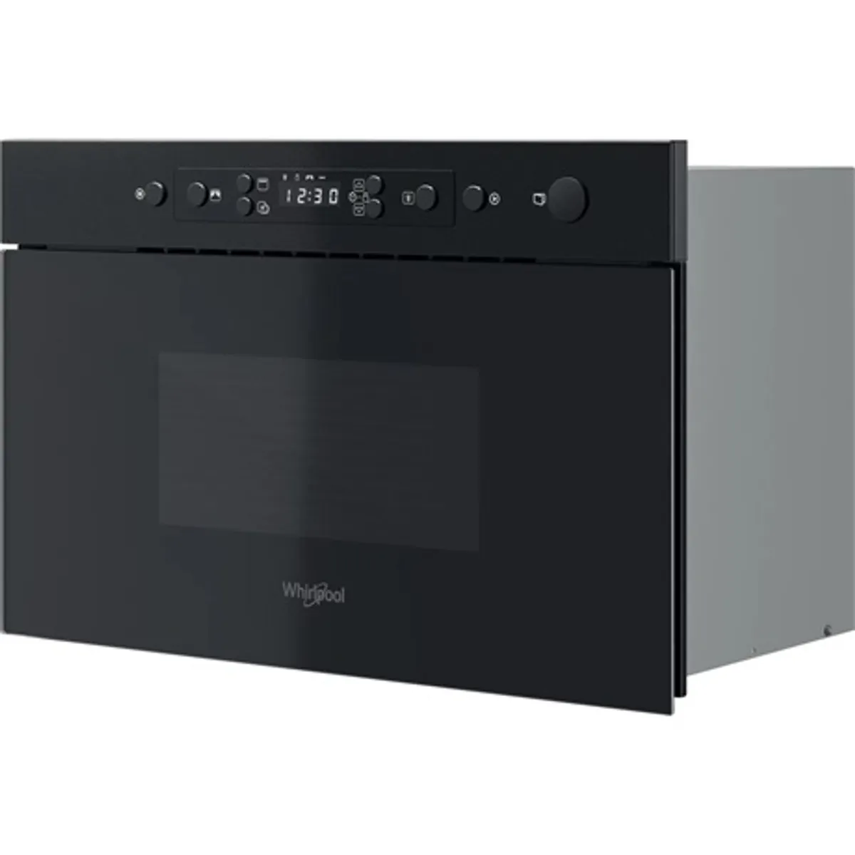 Whirlpool MBNA920B beépíthető mikrohullámú sütő fekete 22L 750W gombnyitás oldalajtó üvegajtó digitális kijelző jet start jet defrost gyermekzár #2