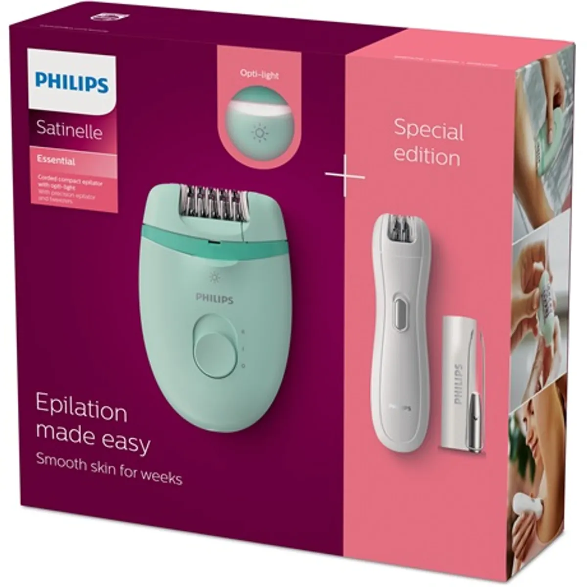 Philips BRP529/00 Satinelle Essential mini epilátor Opti-light intelligens csipeszekkel #2