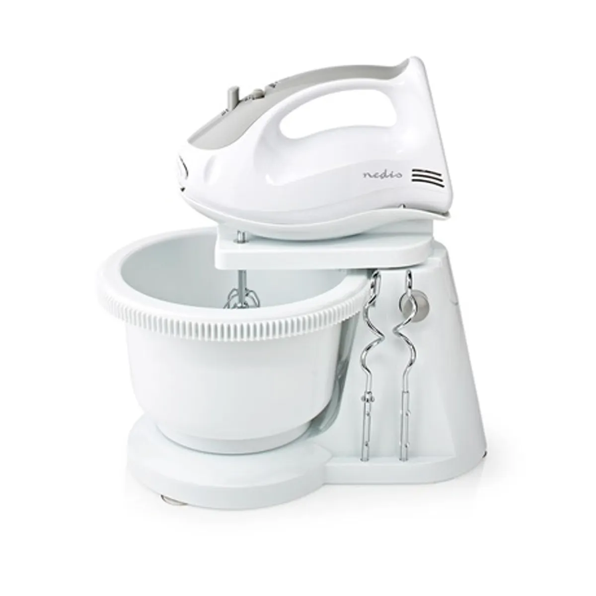 Nedis KAHM110CWT tálas mixer fehér-szürke 200 W 5 sebesség turbó 2 literes keverőtál #4