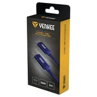 Yenkee YCU C102 BE Type-C töltő- és adatkábel 2,0 m USB-C 2.0, max 60 W, alumínium ház, nylon fonat, kék #4