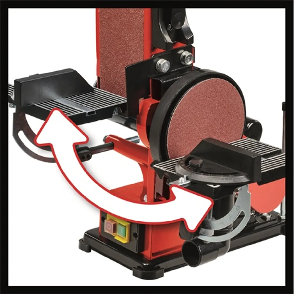 Einhell TC-US 380 asztali szalag- és tányércsiszoló 914x100 mm szalag 80 szemcsefinomság 0-60 asztal #4
