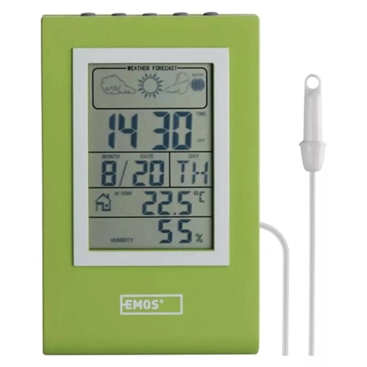 Emos E0117N időjárás állomás külső hőmérséklet -50 C és 70 C belső hőmérséklet -10 C és 50 C 12-24 időformátum ébresztőóra naptár holdfázisok #2