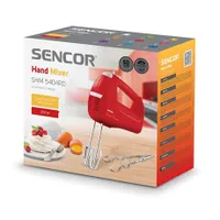 Sencor SHM 5404RD kézi mixer 200 W 5 fokozat Turbo rozsdamentes acél habverő- és dagasztókarok #8