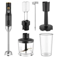Sencor SHB 6442BK BOTMIXER 6 IN 1 1200 W titánbevonatú négyélű pengék 800 ml keverőedény 500 ml aprítóedény tejhabosító fej #2