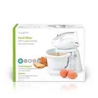 Nedis KAHM110CWT tálas mixer fehér-szürke 200 W 5 sebesség turbó 2 literes keverőtál #8