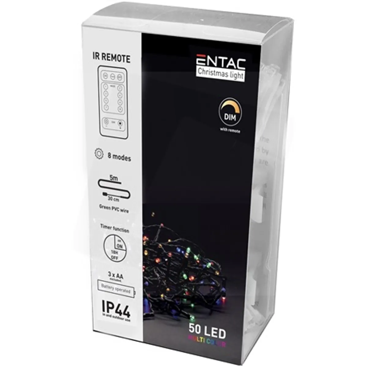 Entac ECL-IR-50MC Karácsonyi füzér 50 LED színes IP44 5 m távirányítóval #2