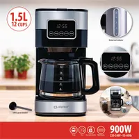 Alpina 47347 Kávéfőző filteres 1,5 l tartály 900 w 230 v 12 csésze digitális érintő kijelző melegentartó automatikus kikapcsolás csúszásmentes talpak 75 cm kábel #8