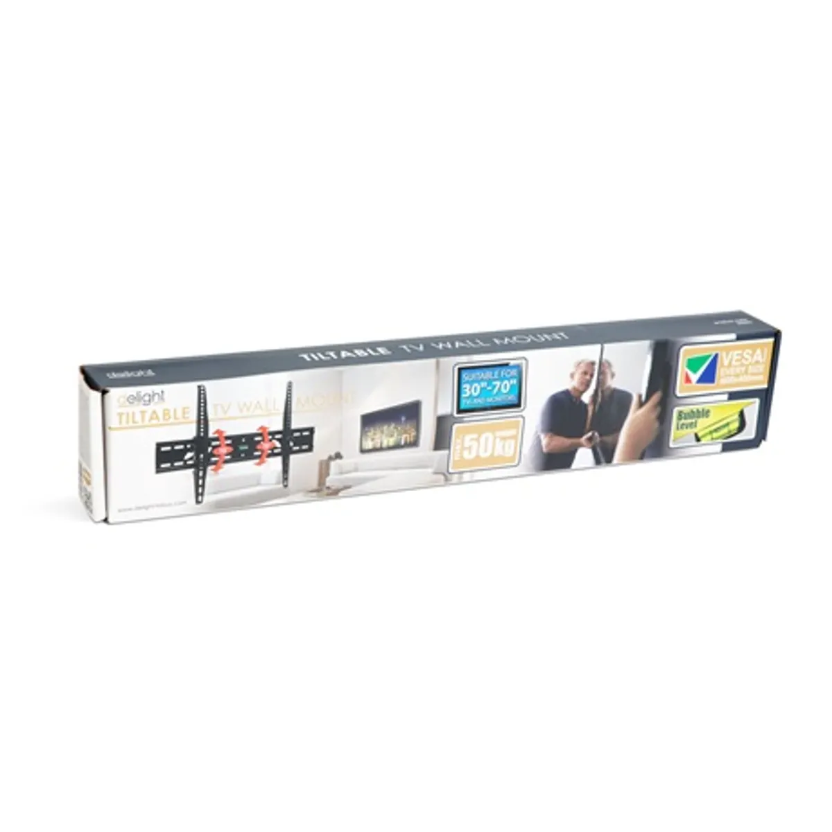 Delight 39692 dönthető fali konzol 40-80" 600x400 VESA 10 fok dőlés 50 kg 40 mm fekete #3