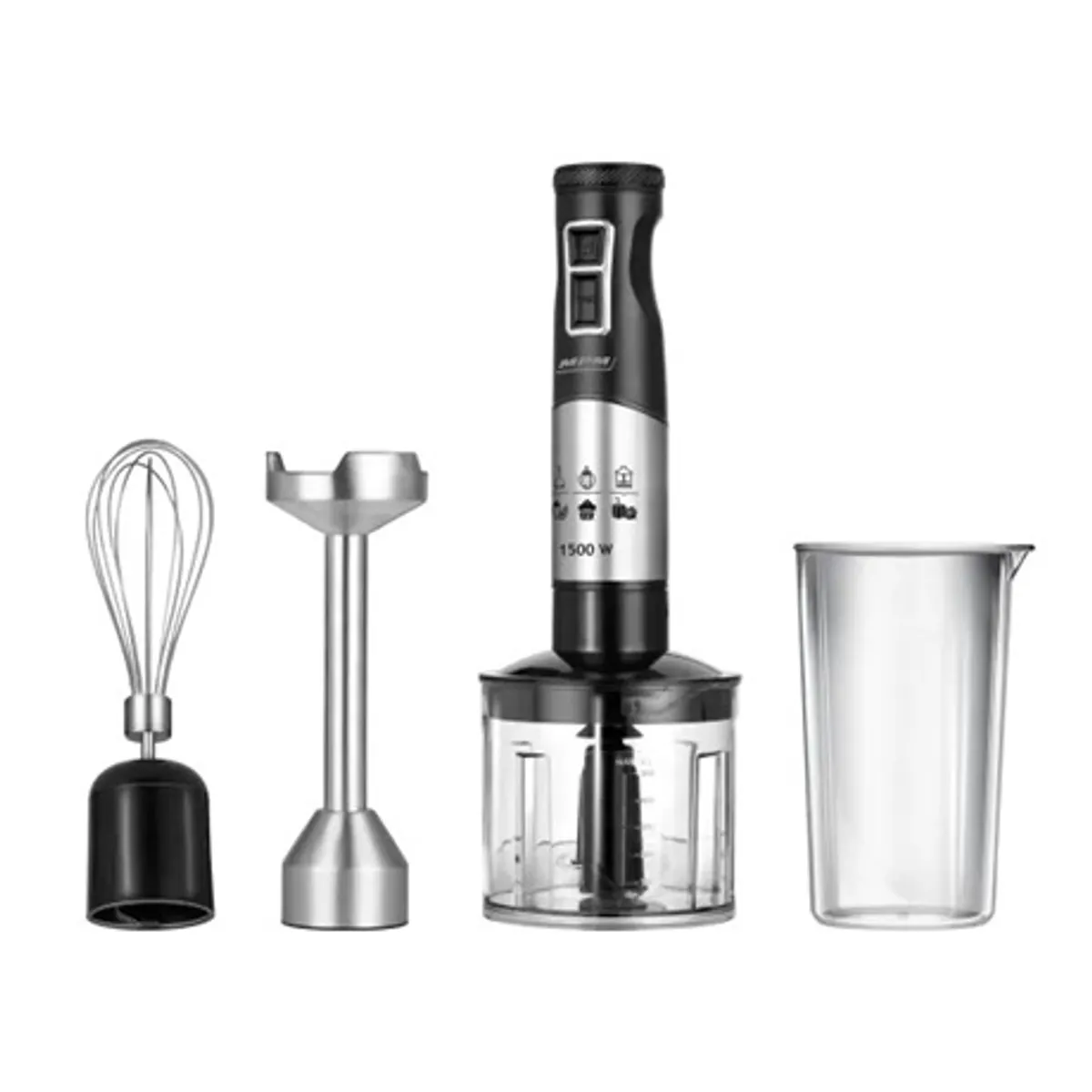 MPM MBL-34 Kézi mixer rozsdamentes test, 9 fokozat turbo, tartályok 500 ml és 700 ml #1