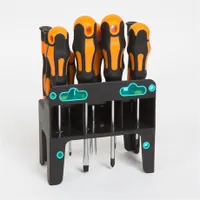 Handy 10700 csavarhúzó készlet 22 részes CR-V szárú, 4 db műszercsavarhúzó, mágneses végződések, falra rögzíthető tartó #2