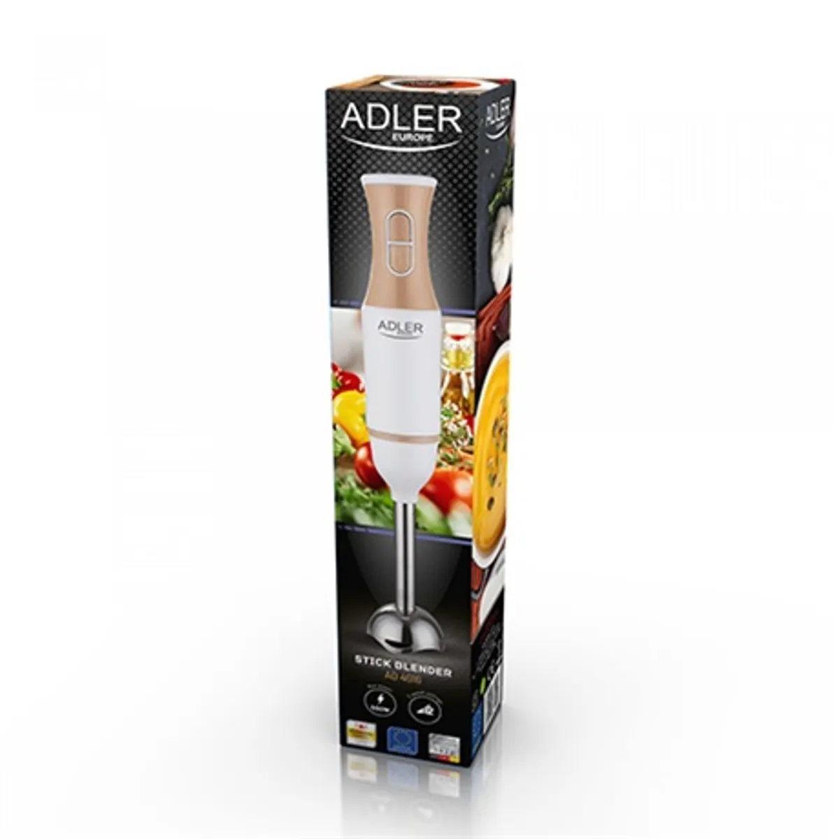 Adler AD4616 botmixer fehér 500W rozsdamentes pengék két sebesség #5