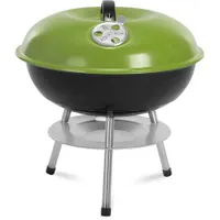 Fieldmann FZG 1102G faszenes grill átmérő 36.5 cm felület 36 cm krómozott grillrácsok rozsdamentes fedél szabályozó szeleppel fekete-zöld #1
