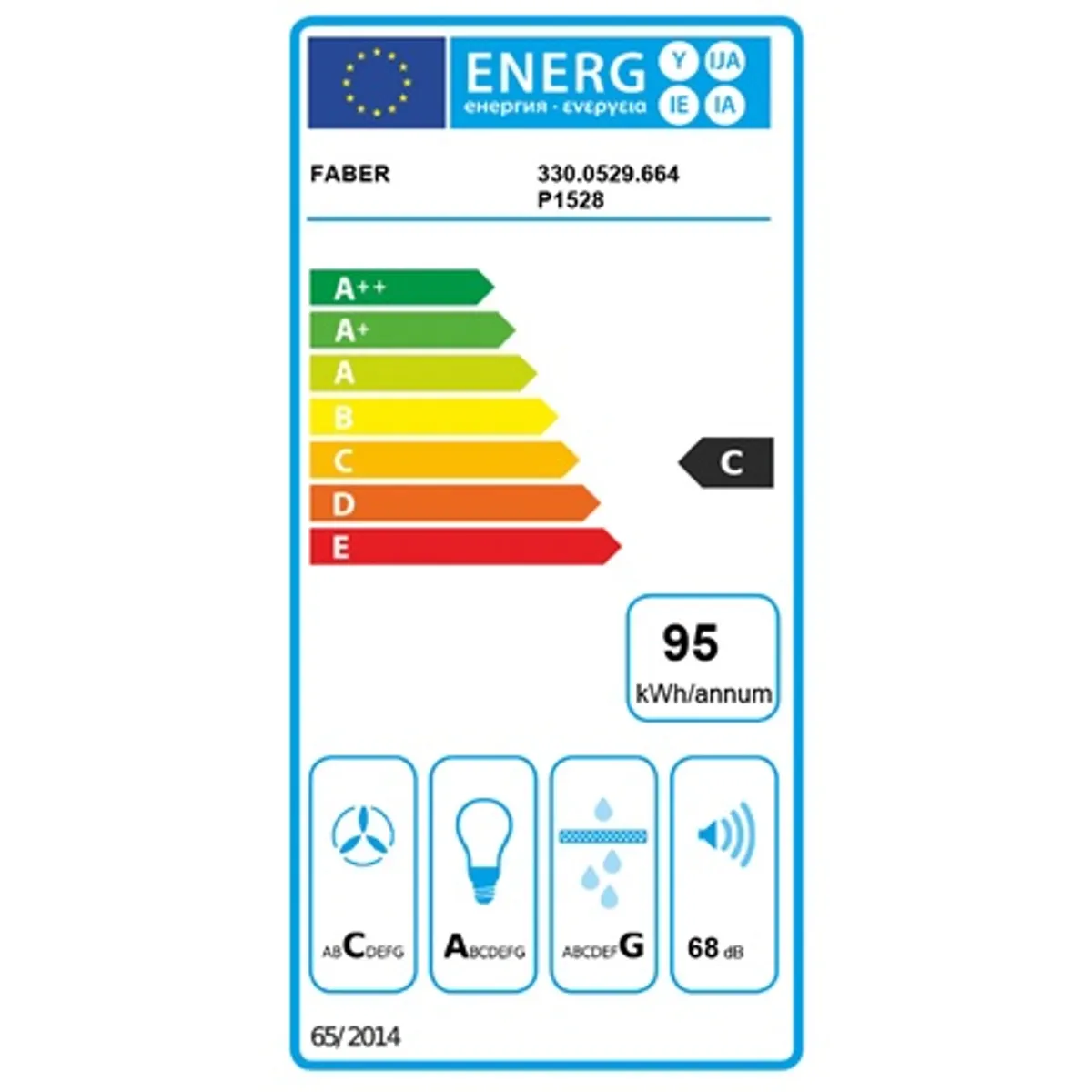 Faber TWEET EV8 LED BK A55 Páraelszívó 550 mm érintő vezérlés 2x led fém szűrő 150-120 mm kivezetés vagy keringetés 310-700 m3h #3