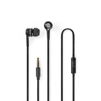 Nedis HPWD2020BK mikrofonos fülhallgató 3,5 mm csatlakozás 10 mm hangszóró 1,2 m kábel impedancia 16 ohm #1