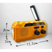 Adler AD1197 napelemes készülék FM/AM vevő USB töltés dinamó töltés SOS 3,5 mm jack #8