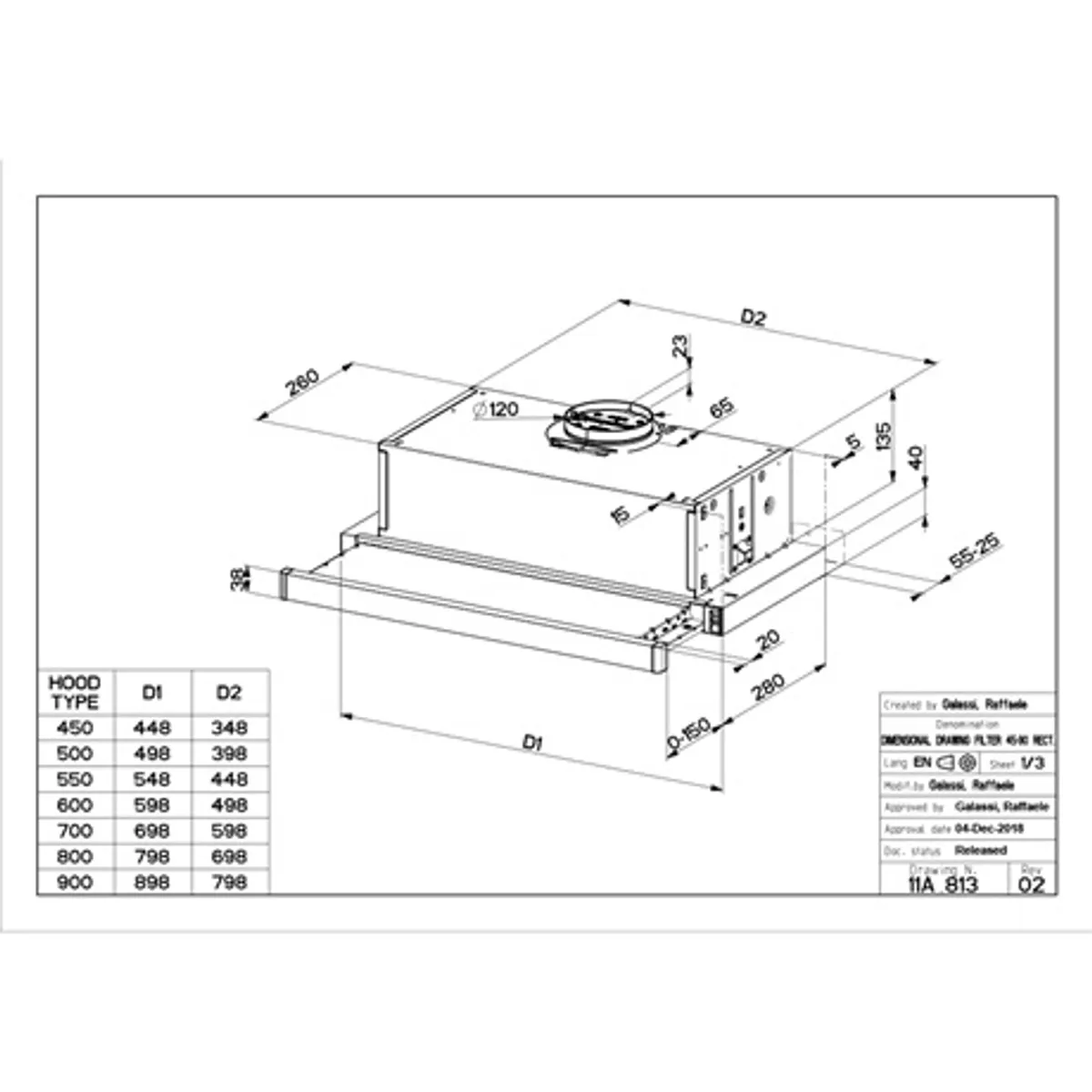 Faber FLEXA NG GLASS BK A60 Páraelszívó beépíthető 600 mm fekete, elektromechanikus vezérlés, 2x LED, fém szűrő, kivezetés 150-120 mm, 180-310 m3h #2