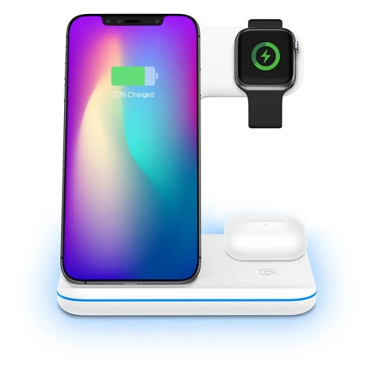 Yenkee YAC 5301 WH Vezeték nélküli töltő 15 W 3 az 1-ben Qi kompatibilis iPhone Watch AirPods #3