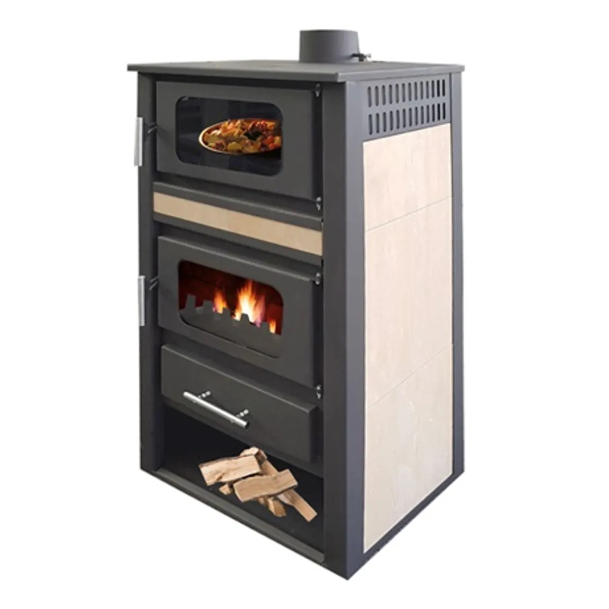 Warnex HUNOR OPTIMA MF CERAMIC Kandalló sütős csempe 7.2 kW sütő méret 365x365x160 mm #1