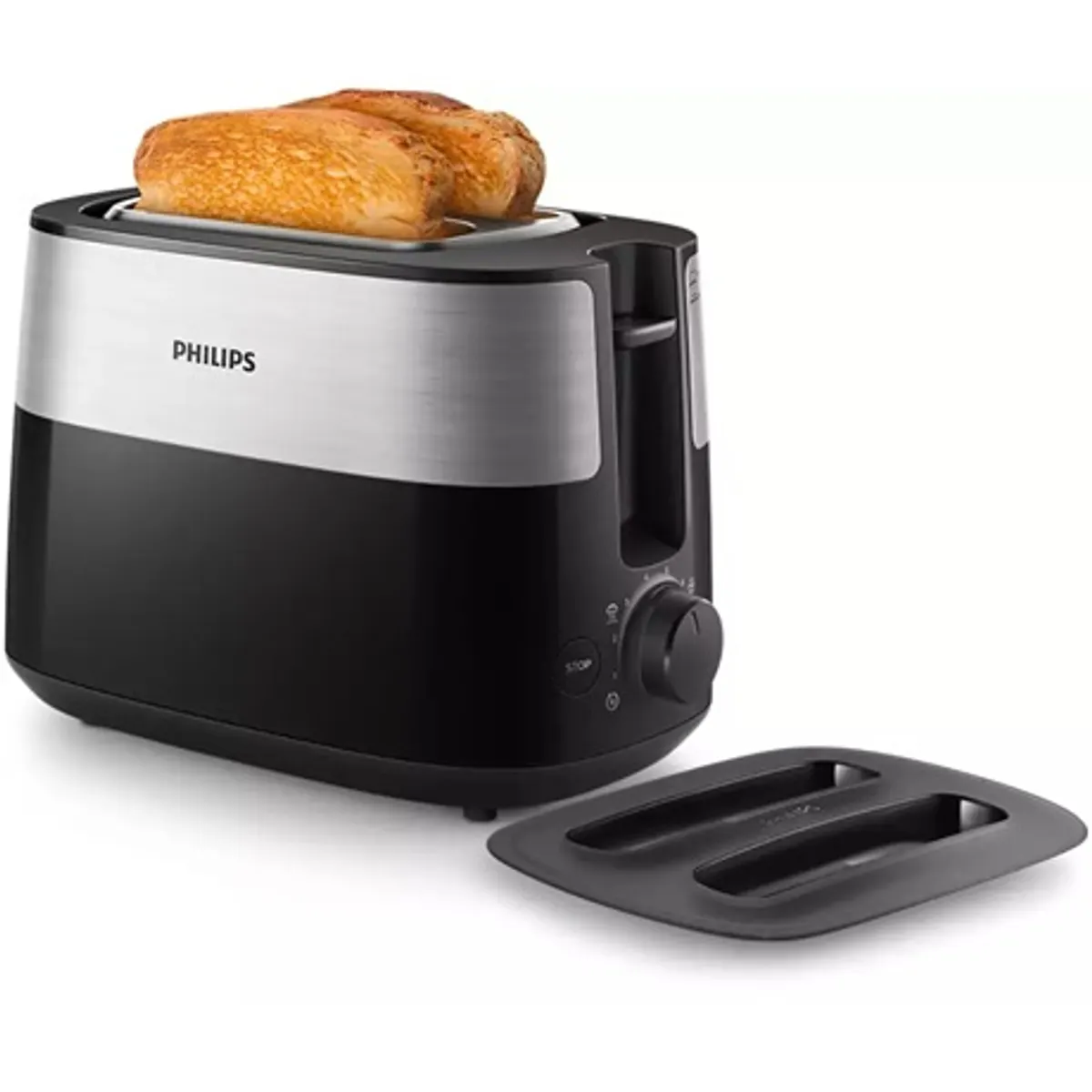 Philips HD2517/90 Daily Collection kenyérpirító 2 nyílás, 830W, 8 fokozat, olvasztás, melegítés, automatikus kikapcsolás, morzsatálca, zsemletartó #1
