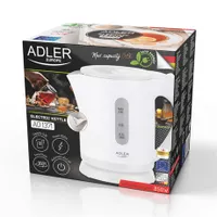 Adler AD1371W vízforraló 0,8 L rozsdamentes acél fűtőtest, automatikus kikapcsolás, száraz működés elleni védelem, működés jelző fény, 360 fokos forgó alap, 50 cm kábel #2