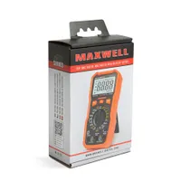 Maxwell-Digital 25221 digitális multiméter érintés nélküli feszültség detektálás munkalámpa 4 digit kijelző DC AC mérés dióda teszt tranzisztor teszt #3