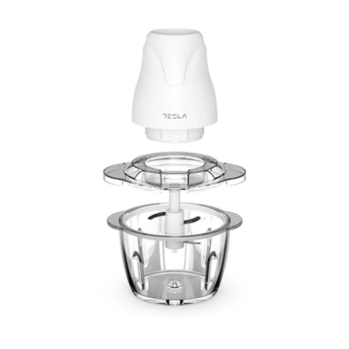 Tesla FC302W elektromos aprító 400W 1 literes üvegtál 4 penge fehér egyérintéses működés biztonsági kapcsoló #5