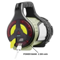 Sencor SLL 87 elemlámpa 10W első világítás 400 lm, powerbank, 2x2200mAh Li-ion, IP44, COB 5W oldalsó, 1W piros figyelmeztető #2