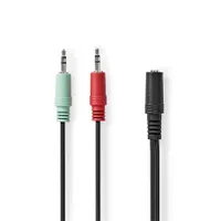 Nedis CAGB22160BK02 sztereó audio kábel 2x 3,5 mm jack dugó 0,20m #4