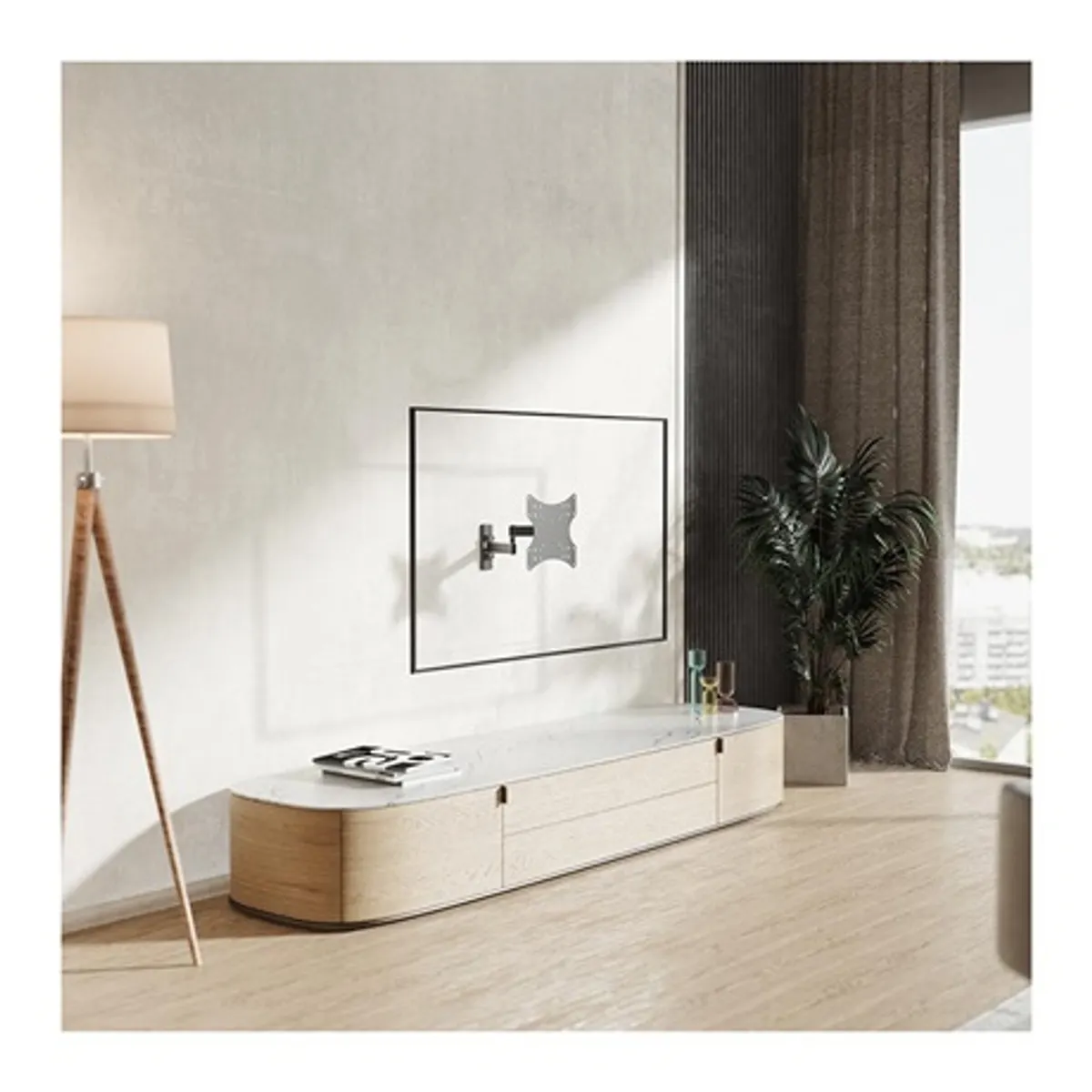 Stell SHO 4530 fali konzol kihúzható 23-42" teherbírás 15 kg dőlés 10° elforgatás 90° VESA 75x75 100x100 200x100 200x200 fekete #7