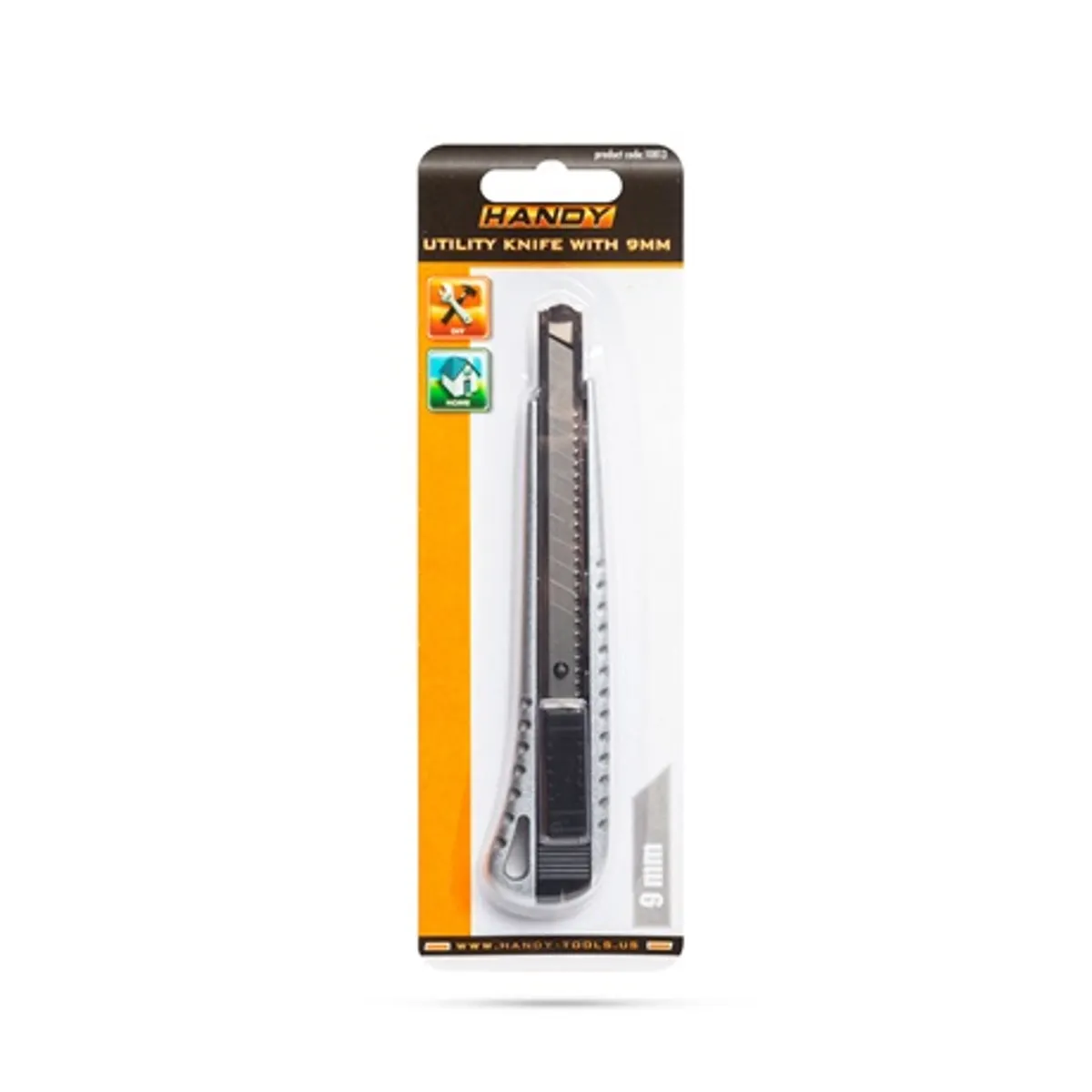 Handy 10813 Univerzális kés -fém- 9 mm penge, ütésálló váz, bemarások, kitolható behúzható penge, utántölthető, tartozék 9 mm penge #5