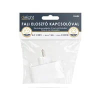 Delight 05684 2-es fali elosztó kapcsolóval földelt gyerekvédelemmel #4