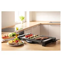 Sencor SBG 108BK asztali grill 2 grillsütőfelület, 47x31 cm, 100-220 C, 2300 W, tapadásmentes, kivehető olajtálca, hőszigetelt fogantyú #9