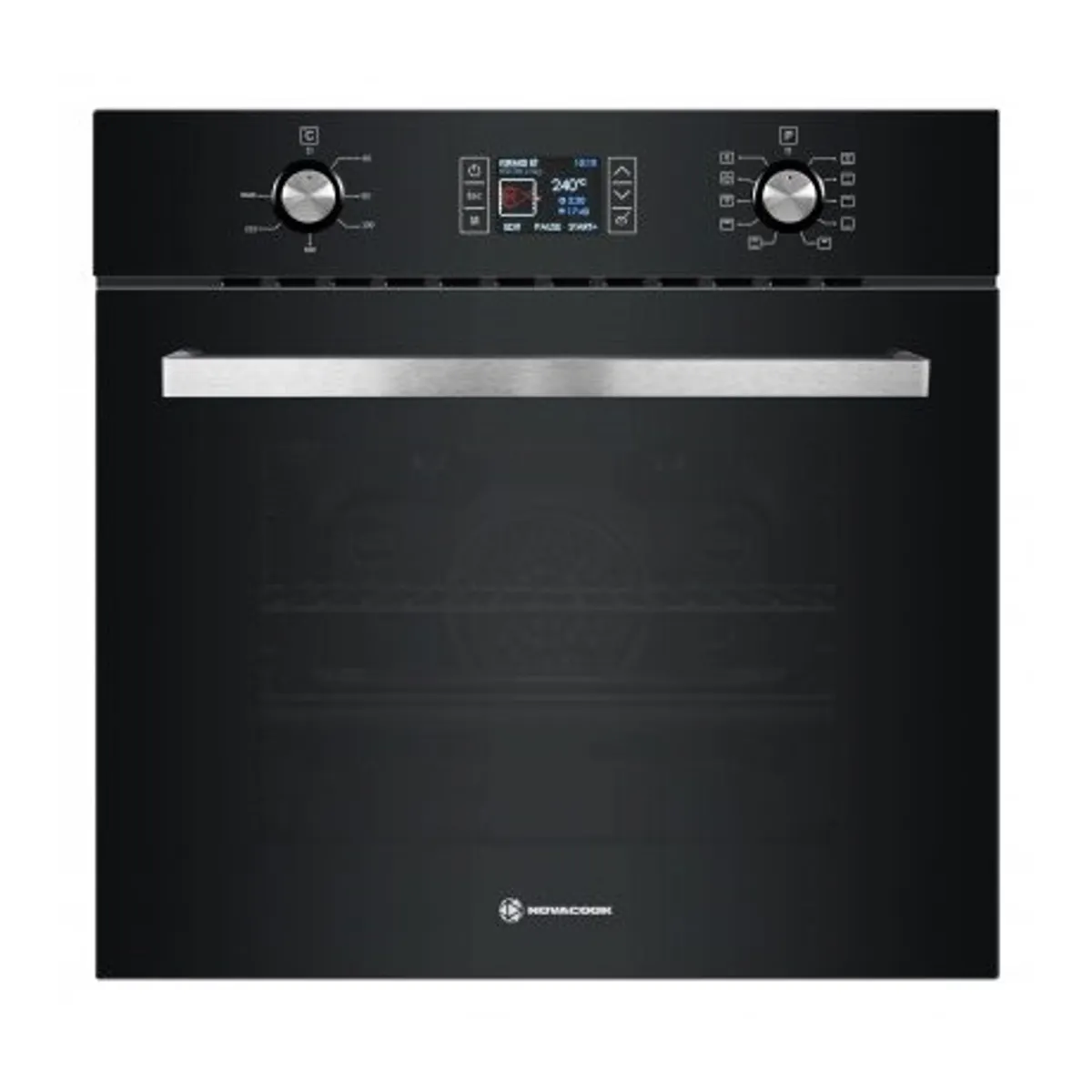 Novacook BE10-LDB Beépíthető sütő 61L fekete légkeveréses sütés grill 250C #1