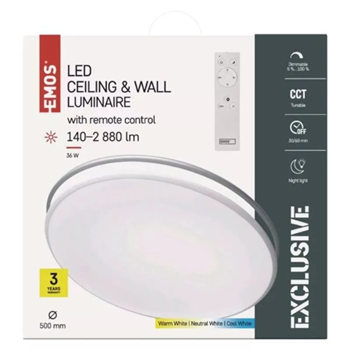 Emos ZM5166 Exclusive LED mennyezeti lámpa 36W 140-2880lm IP20 távvezérlő állítható színhőmérséklet #6