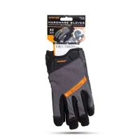 Handy 11141M vágásálló kesztyű érintőképernyős ujjbeggyel méret M aramid HPPE üvegszál PVC tenyér tépőzár EN388 2442E fekete #5