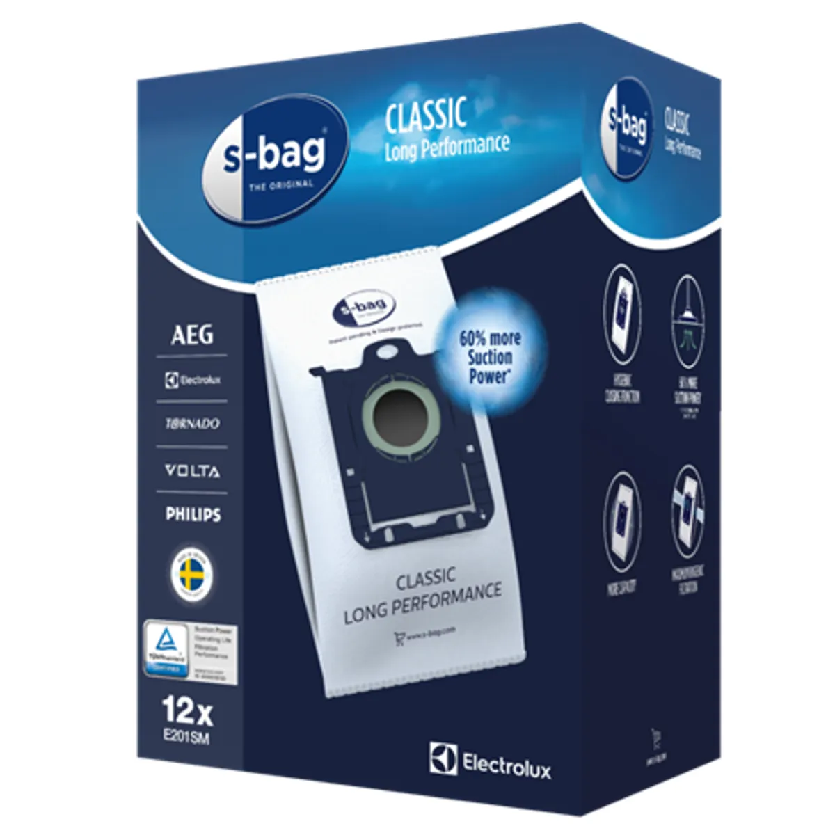 Electrolux E201SM s-bag Classic Long Performance 3 rétegű 12 db-os #1