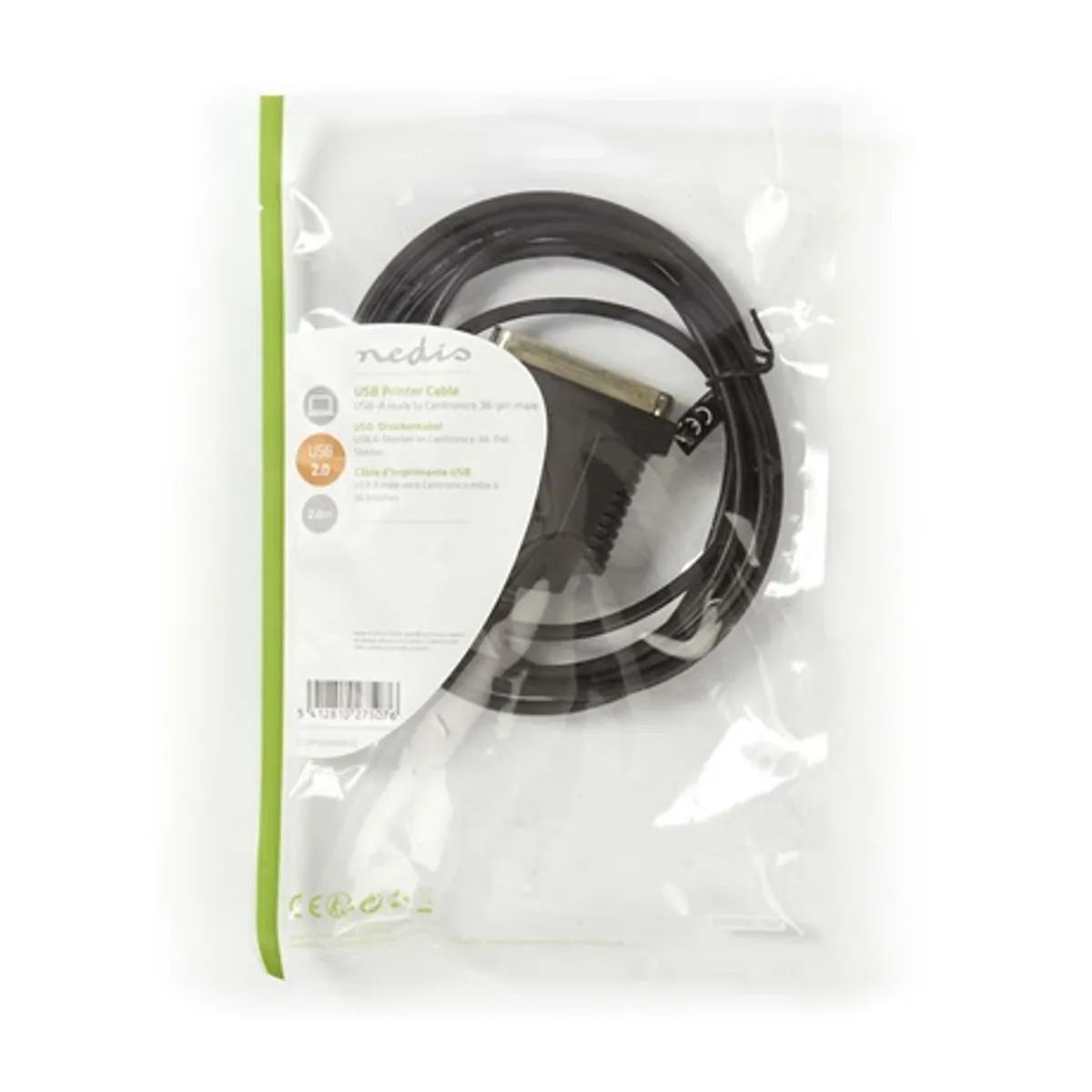 Nedis CCGP60880BK20 USB nyomtató kábel USB 2.0 2 m fekete #3