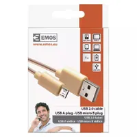 Emos SM7006Y USB-A 2.0 - microUSB-B 2.0 töltő- és adatkábel 1 m aranyszínű PVC és textil #2