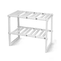 Bewello BW1011 állítható konyhai rendszerező polc 47-65 cm fehér fém-műanyag #1