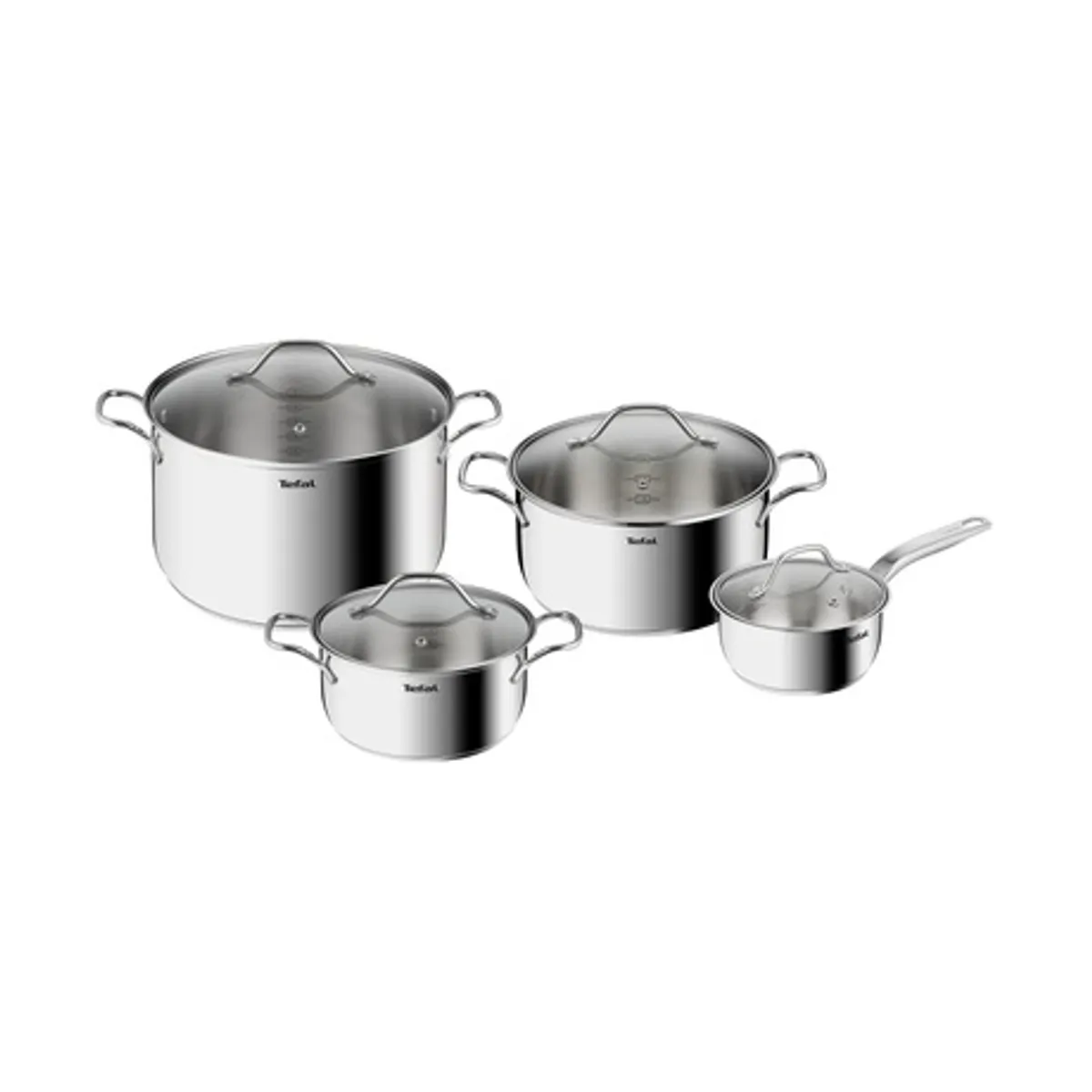 Tefal B864S874 Intuition edénykészlet 8 részes rozsdamentes acél üvegfedél #1