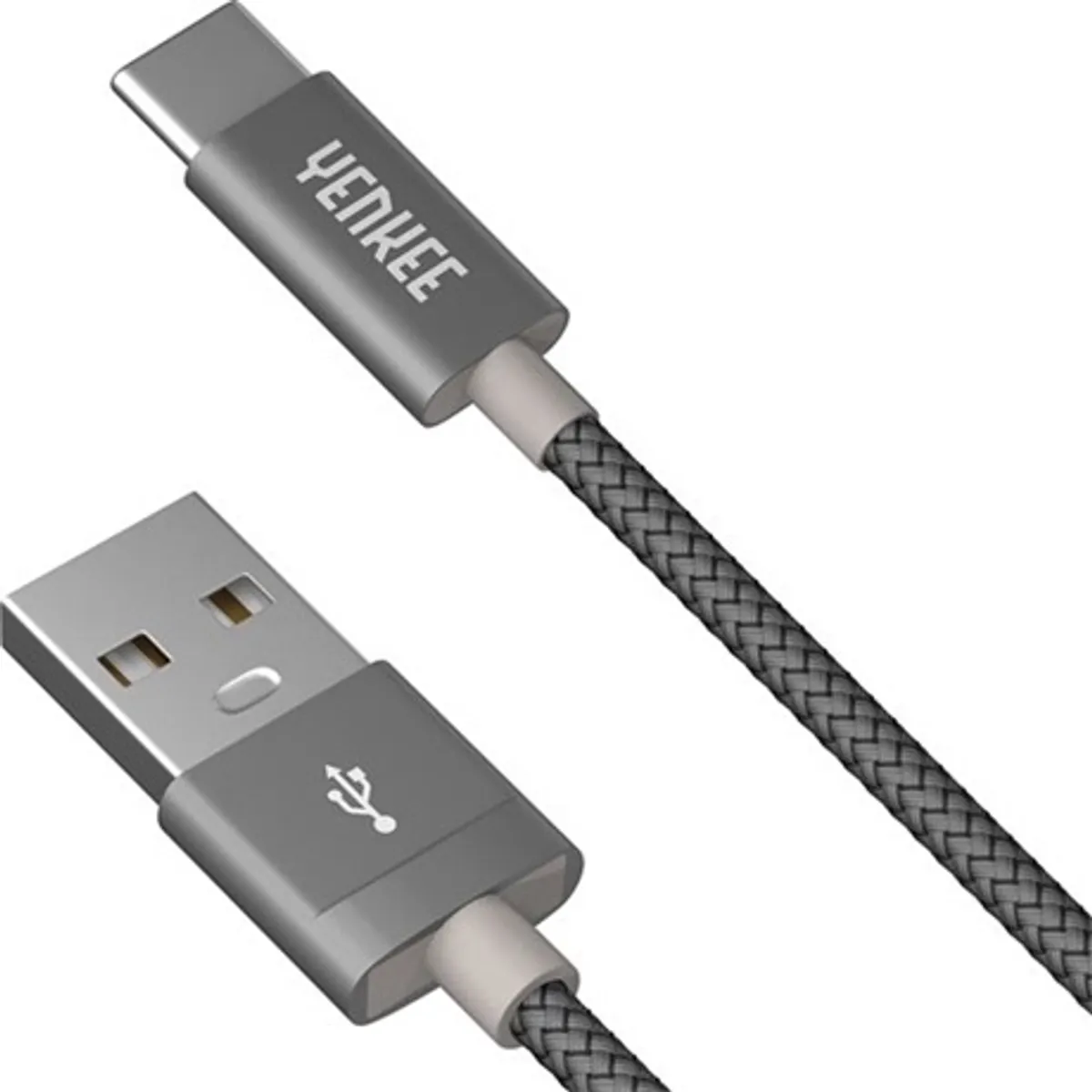 Yenkee YCU 301 GY Töltő- és adatkábel USB-A 2.0 és USB-C 1 m szürke ABS nylon borítás alumínium csatlakozók 480 Mbps 60 W #1