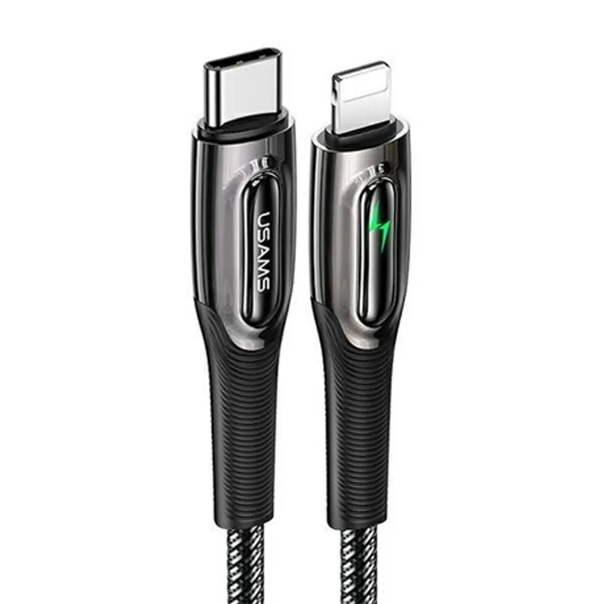 Usams SJ518USB01 USB-C és Lightning okoskábel textil borítású 120cm PD 20W #1