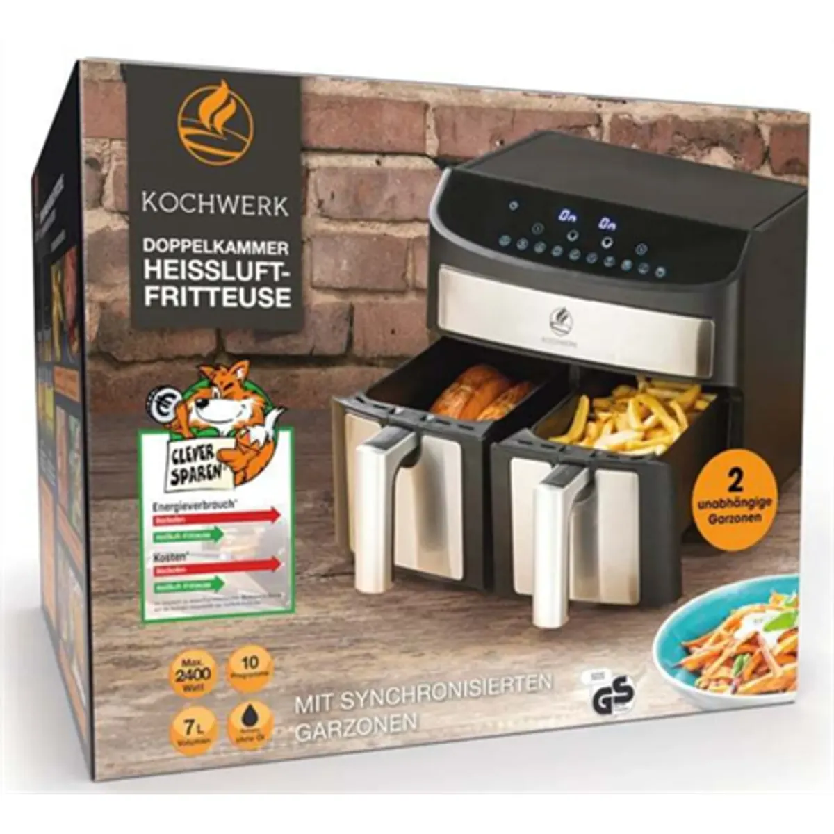 Kochwerk 12549 duplakamrás forrólevegős sütő 2x3,5 L 2400 W 10 program #6