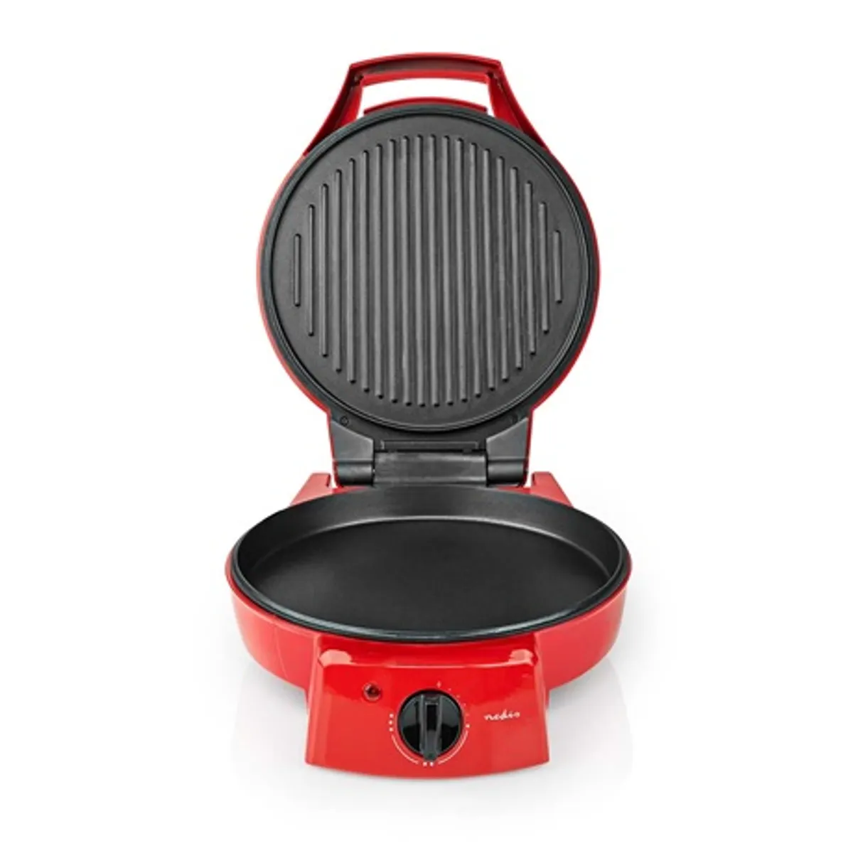 Nedis FCPM100FRD pizza- és grillsütő 30 cm 1800 W állítható hőmérséklet 230 °C 180°-os nyitható asztali grill funkció #3