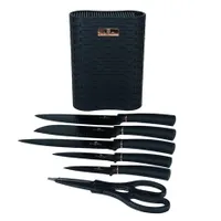 Berlinger Haus BH/2501N 7 részes késkészlet, rozsdamentes acél, tapadásmentes fekete bevonat, állvány, penge 20 cm, ergonomikus fogantyú #2